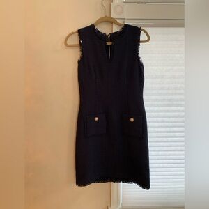 Karl Lagerfeld Navy Textured Mini Dress
